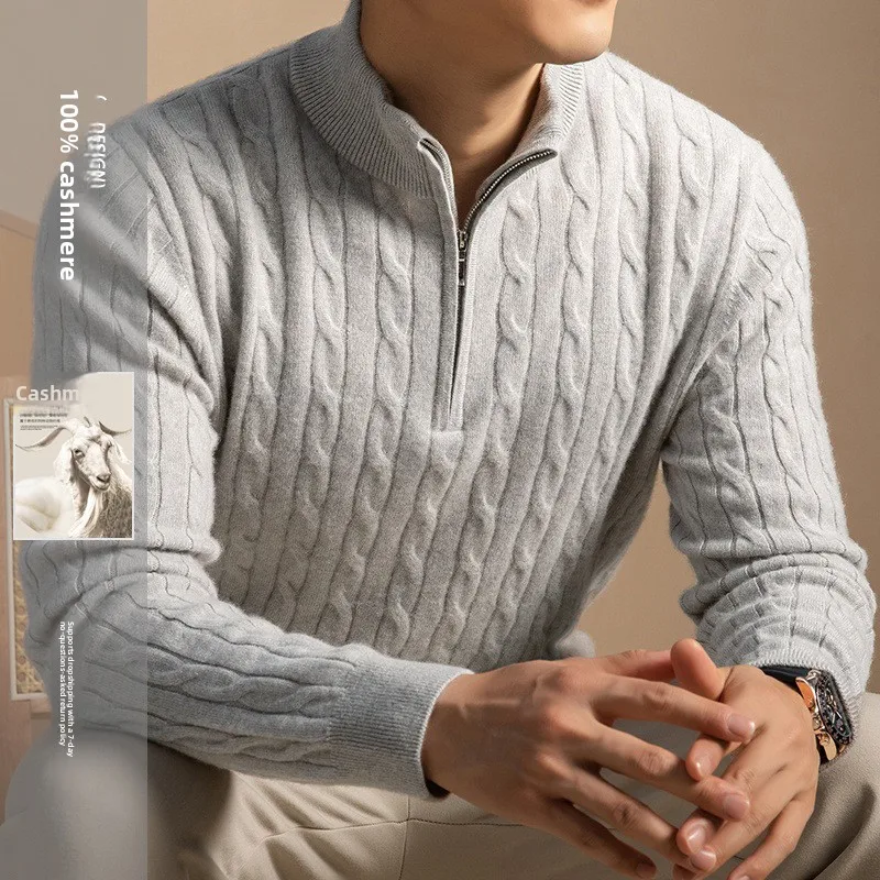 

Luxury Cashmere Sweater Men's Autumn Winter Neck Sweater Men's Clothing