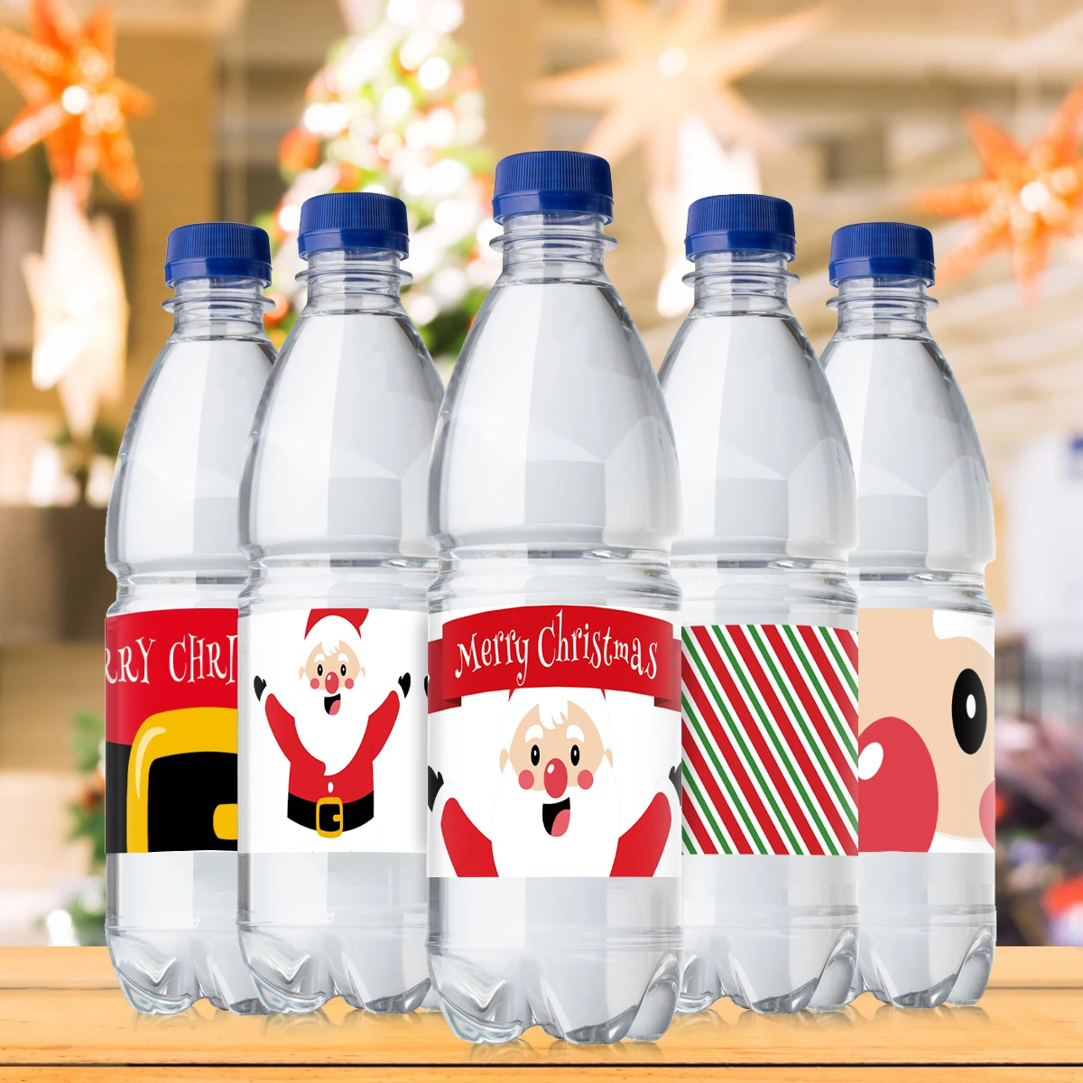15 قطعة ملصقات زجاجة ماء عيد الميلاد-شارات عيد ميلاد سعيد سانتا كلوز ، ملصقات للبهلوانات ، أكواب ، ديكور تغليف هدايا عيد الميلاد ذاتية الصنع