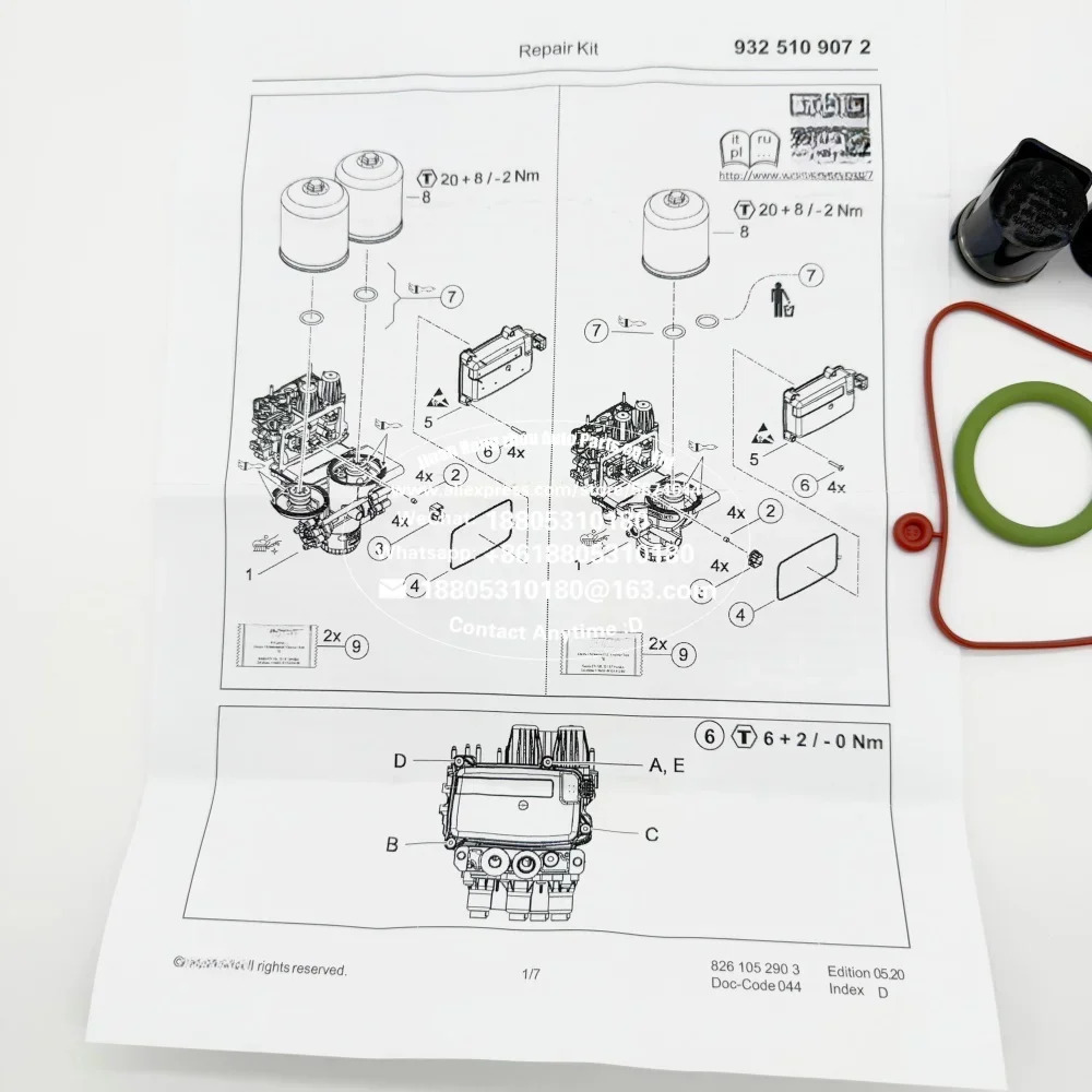 Reparaturset für Lufttrocknermodul, Teilenummer 2958113 Geeignet für Scania-Lkw – Detail 6