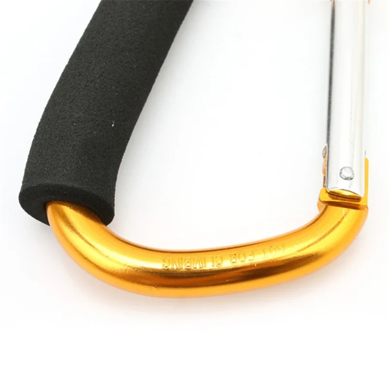 Großer Karabiner, Kinderwagen-Haken, Organizer, Aluminium, D-Ring, Federverschluss, Schlüsselanhänger-Clip, Tragegriff zum Aufhängen von Geldbörsen, Einkaufstaschen – Detail 14
