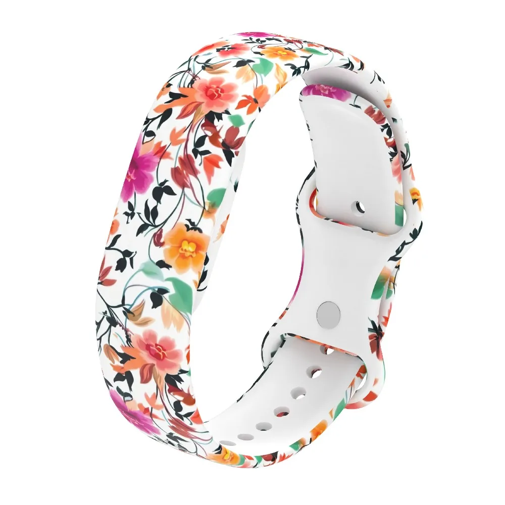 For Google Fitbit Air Silicone Watch Band Printed Butterfly Buckle Colorful Sport Replacement Strap Fashion Wristband Men Women