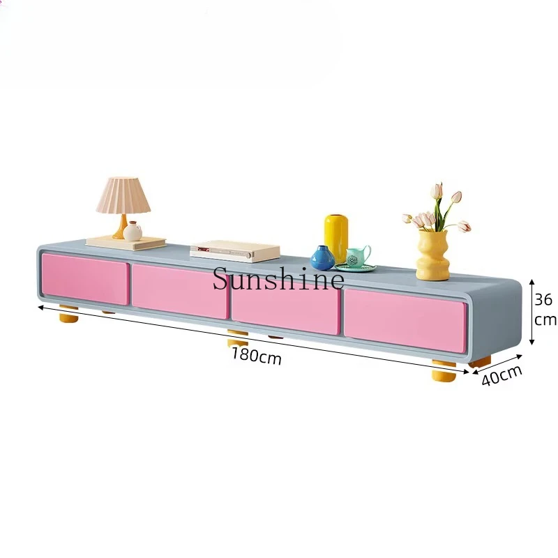 

Cream style modern simple small apartment light luxury floor cabinet solid wood living room TV cabinet