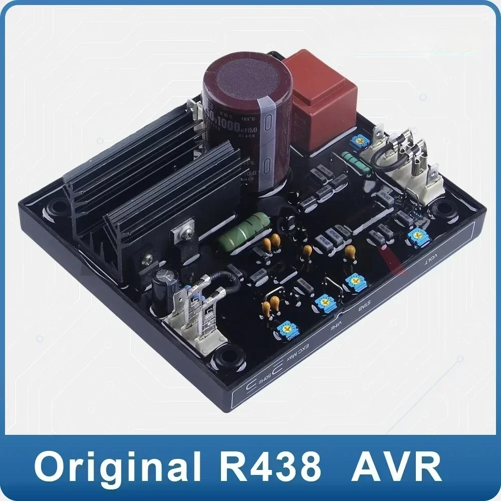 Genuine AVR R438 Automatic Voltage Regulator, 3-Phase Adjustable, Diesel Generator Stabilizer, Leroy-Somer Original
