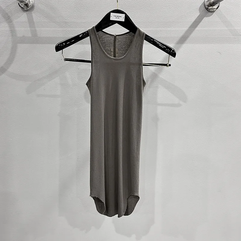 HKSH Spring Summer New Men's Tide Elastic Simple Fashion Slim-Fit Tank Top Dark RO Style Chic Ins Women Vest Cotton Tops HK20981
