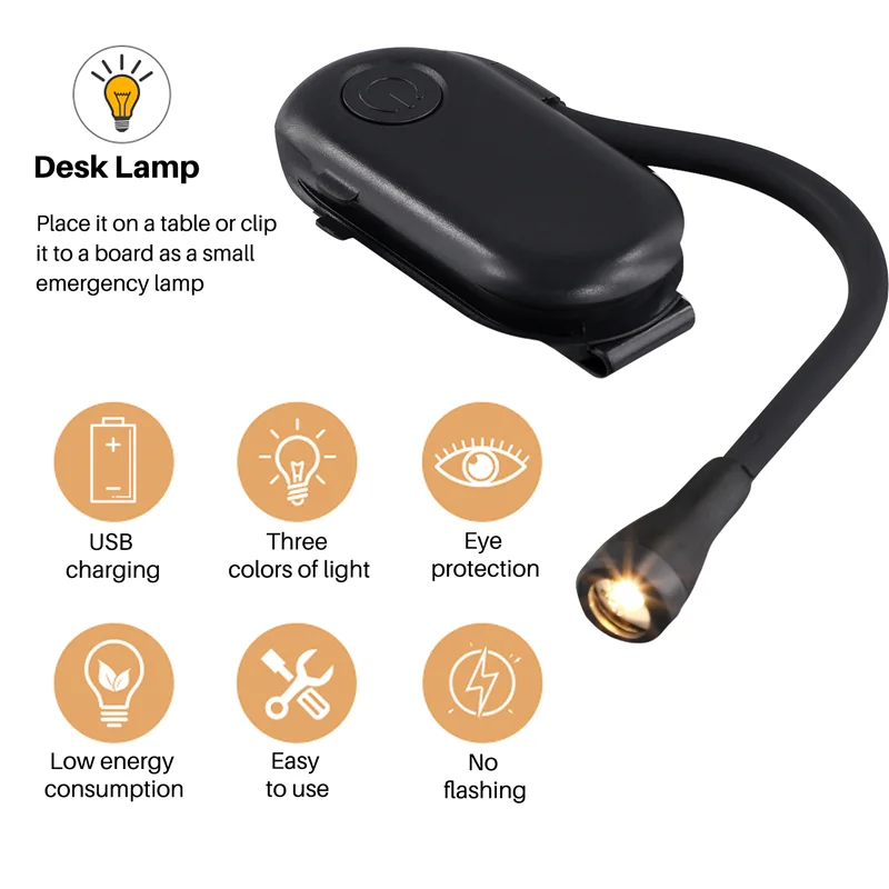 

Promotion! Mini Folder Clip Night Lamp Portable Book Night Light Eye Protection Desk Lamp Rechargeable For Bedroom Reading Light