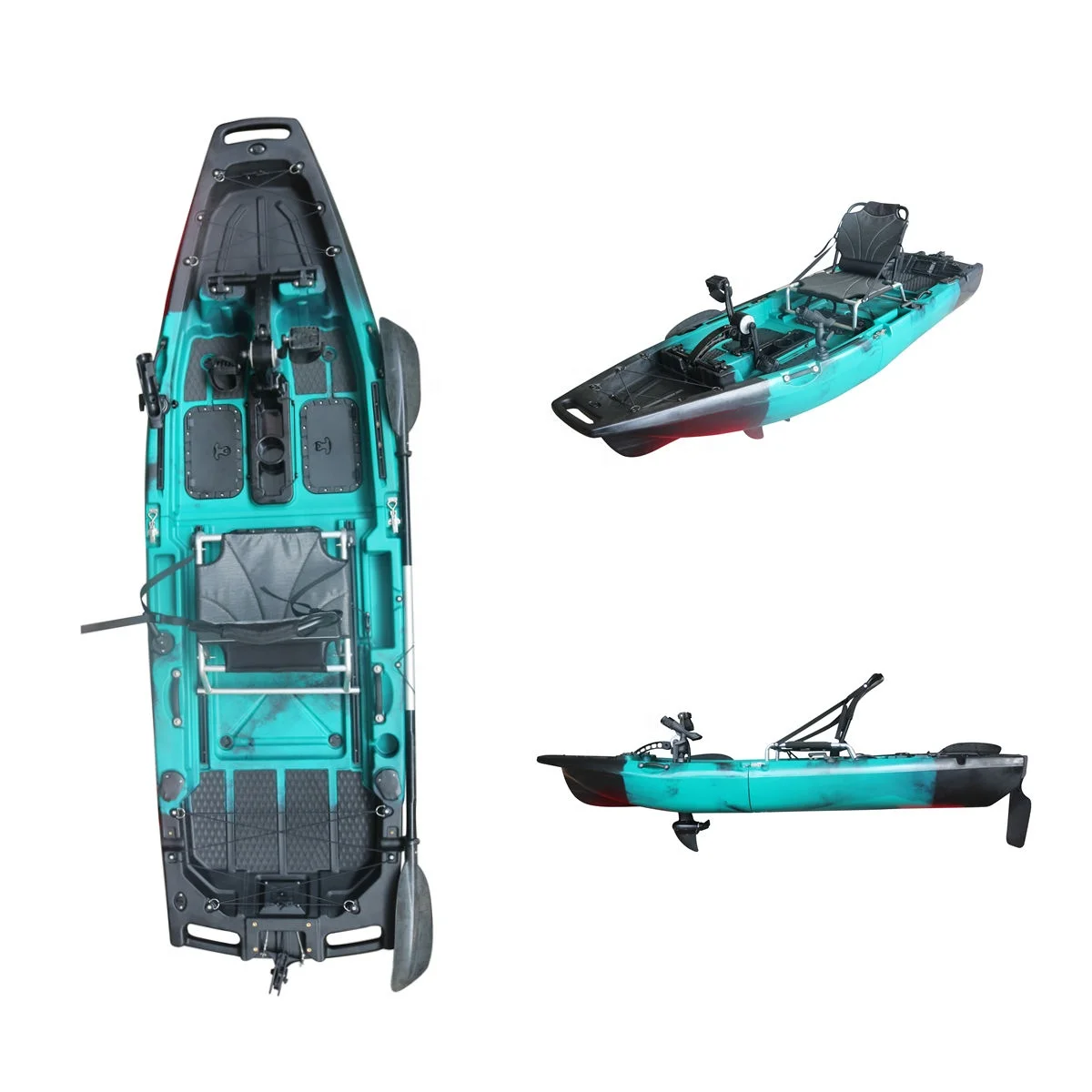 Vicking Kayak da 9 piedi con elica Ocean Pedal Drive Kayak da mare modulare in HDPE per 1 persona per la pesca Fiumi in materiale scafo in HDPE