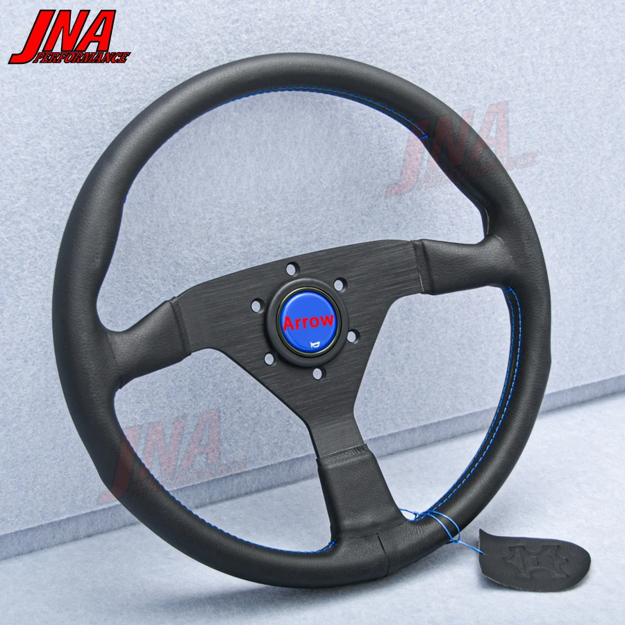 For Honda Classic Modified Car Steering Wheel Microfiber Leather JDM Racing Sport Steering Wheel Red/Blue/Black Stitches PC-ST51