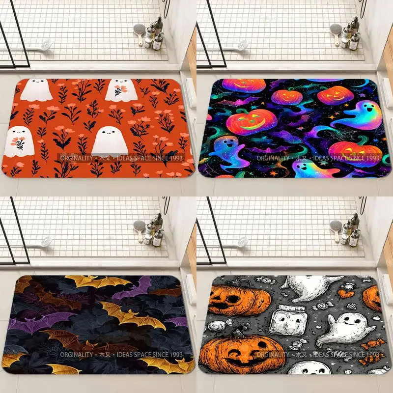 

Halloween Floral Pattern Mat Living Room Decoration Home Sofa Non-Slip Carpet Study Bedroom Tatami Children'S Soft Floor Mat