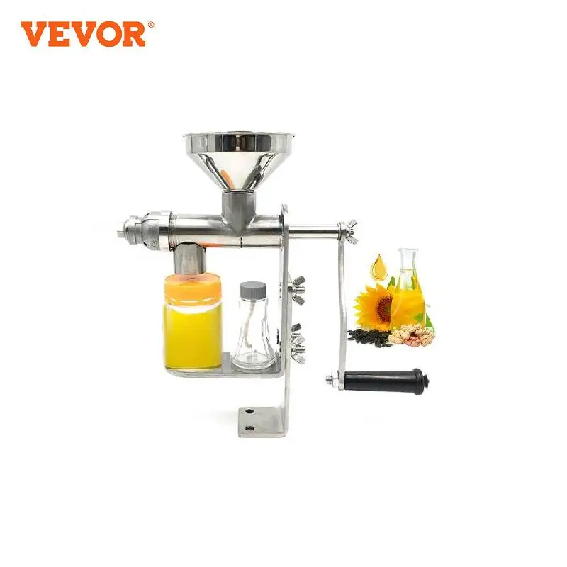 VEVOR Manual Oil Press Machine 304 Stainless Steel DIY Seed Nut Peanut Oil Expeller Extractor Household Kitchen Oil Extractor