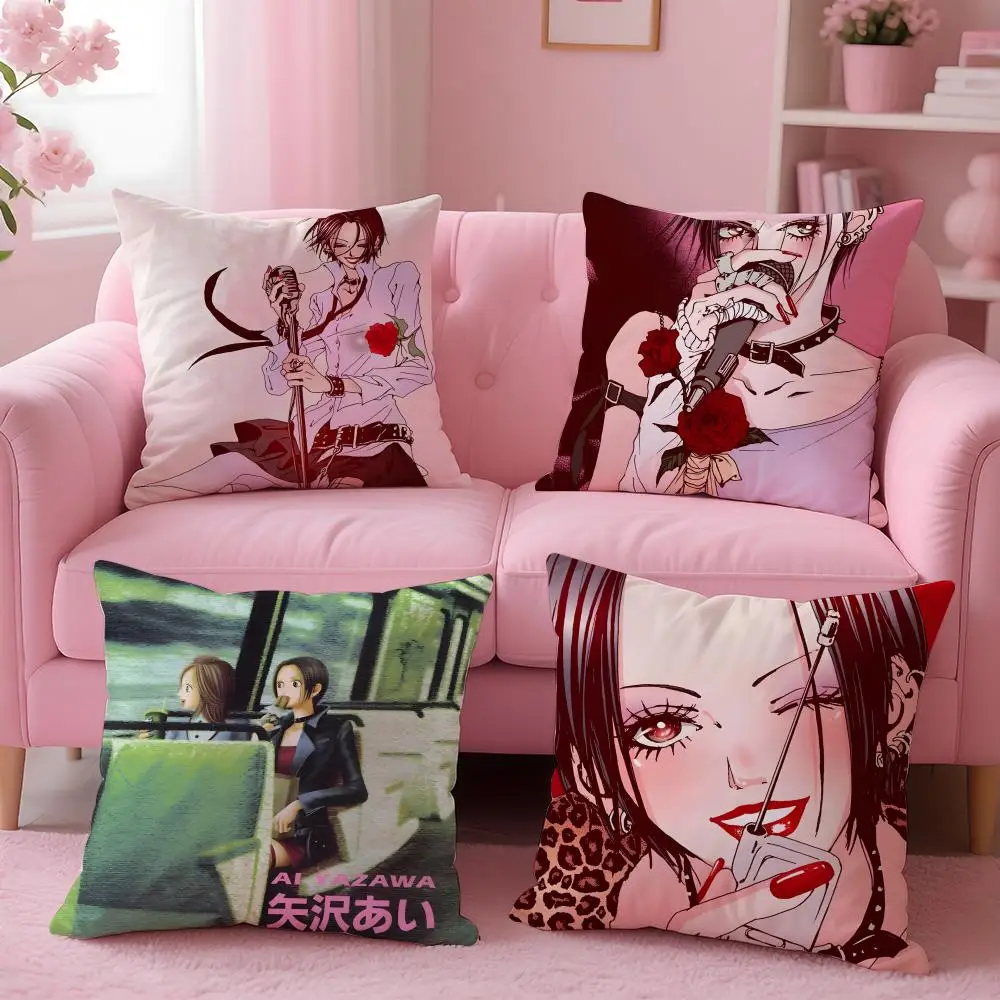 Anime N-NANA Cushion Cover Breathable Linen Pillowcase Summer Odorless Eco-Friendly Invisible Zipper Washable