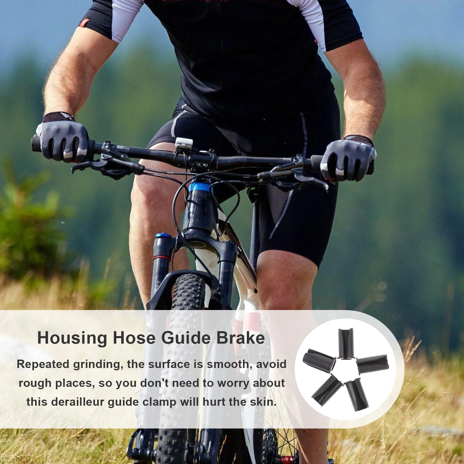 

10Pcs Bike Tube Guide Clamp for Brake and Derailleur Cables U Shaped Plastic Housing Clip Lightweight Rustproof Easy Carry Road