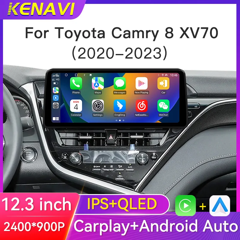 

12,3-дюймовый 2-Din Android автомобильный стерео радио для Toyota Camry 8 XV70 2020 2021 2022 2023 мультимедийный видеоплеер навигация GPS Carplay автоматическое головное устройство без DVD с экраном 2K