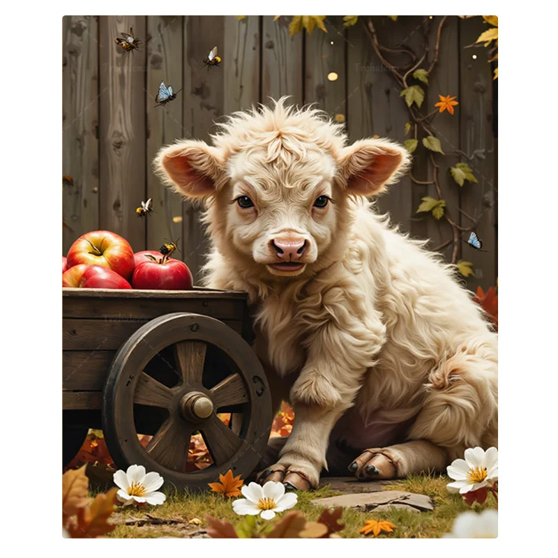 1 قطعة بطانية الفانيلا بقرة المرتفعات المريحة مع بطانية العربة-ديكور على طراز المزرعة الريفية