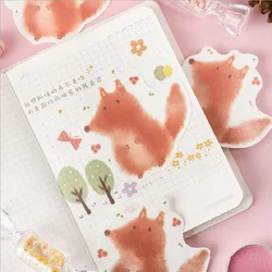 1pack CAT Memo Pad Poetry Pastoral Cute animals Self Adhesive Decoration Stickerwriting materials stationery 30page