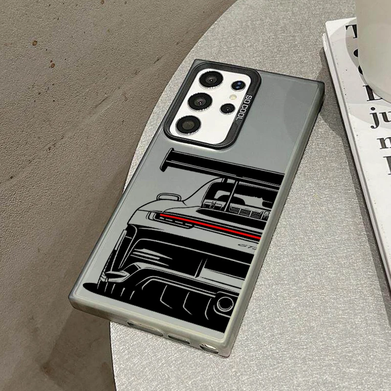 GT3 Car Phone Case For Samsung A57 A56 A55 A54 A36 A35 A37 A26 A25 A24 A16 A15 A17 Laser Hard PC+TPU Cases Back Cover-S790