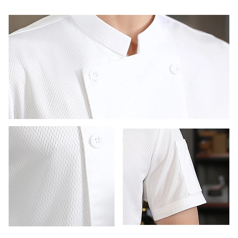 Uniforme de Chef de Hotel para hombre y mujer, ropa de trabajo para restaurante y cocina, camisa de cocinero