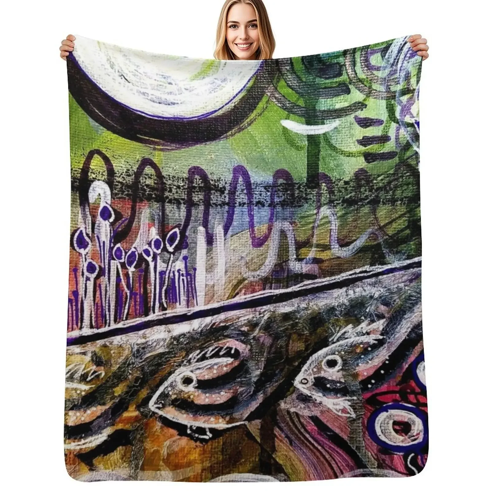 

Moon Shine Bright Throughout The Night Throw Blanket Plush Luxury Designer Hairys Beach Blanket