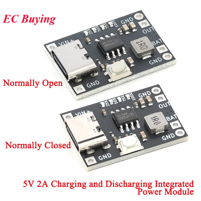 10Pcs/1pc 5V2A Charge/Discharge Integrated Power Module 5V 2A Charging Protection Board 1S 3.7V 4.2V 18650 Lithium Battery Boost
