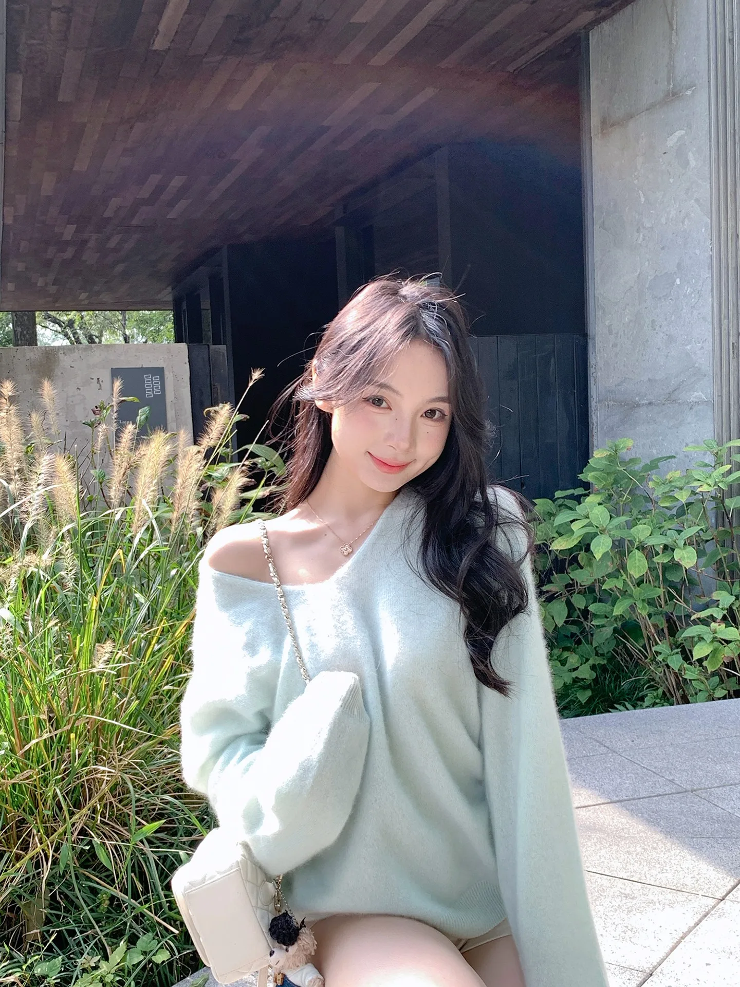 

Женский свитер из смесовой шерсти с открытыми плечами, свободного кроя, с длинными рукавами, в стиле lazy style, зимний, новинка, повседневный вязаный топ