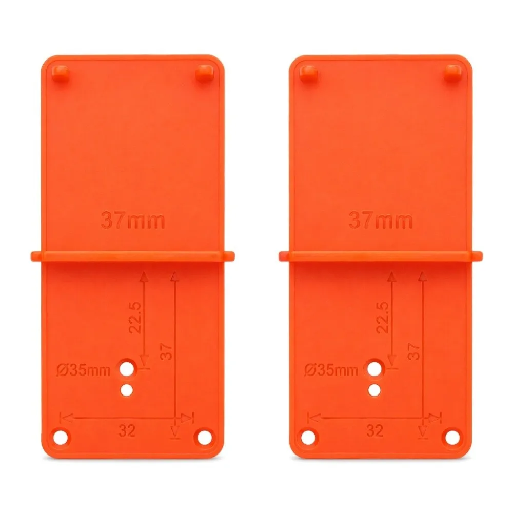 2pcs Compact Pocket Size Hinge Drill Jig Fast Installation Drill Guide Cabinet Door Template Positioning Tool