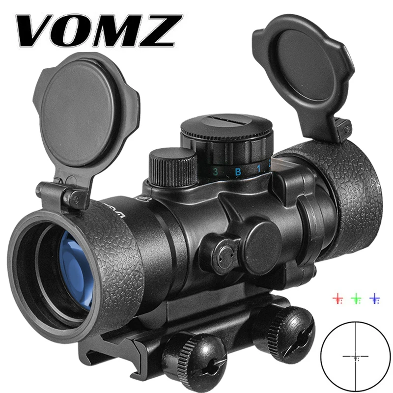 

VOMZ 3.5X30 RGB laser sight dot red Tri-Illuminated Tactical Combo Compact Scope Fiber Optics Green Sight