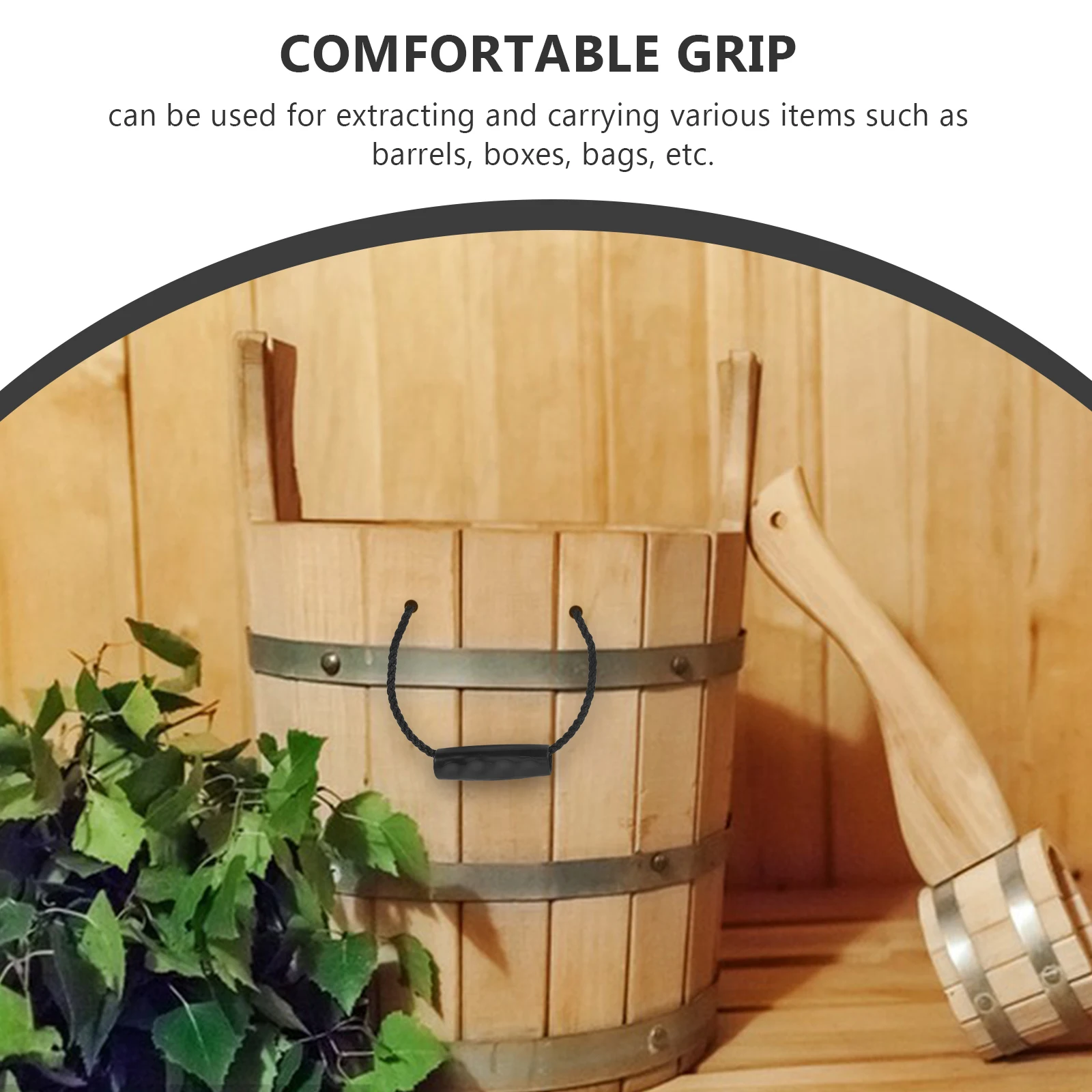 

Rope Handle Replacement Wear-resistant Bucket Supply Retro Pail Grip Compact Daily Use Plastic Lightweight Sturdy Easy Install