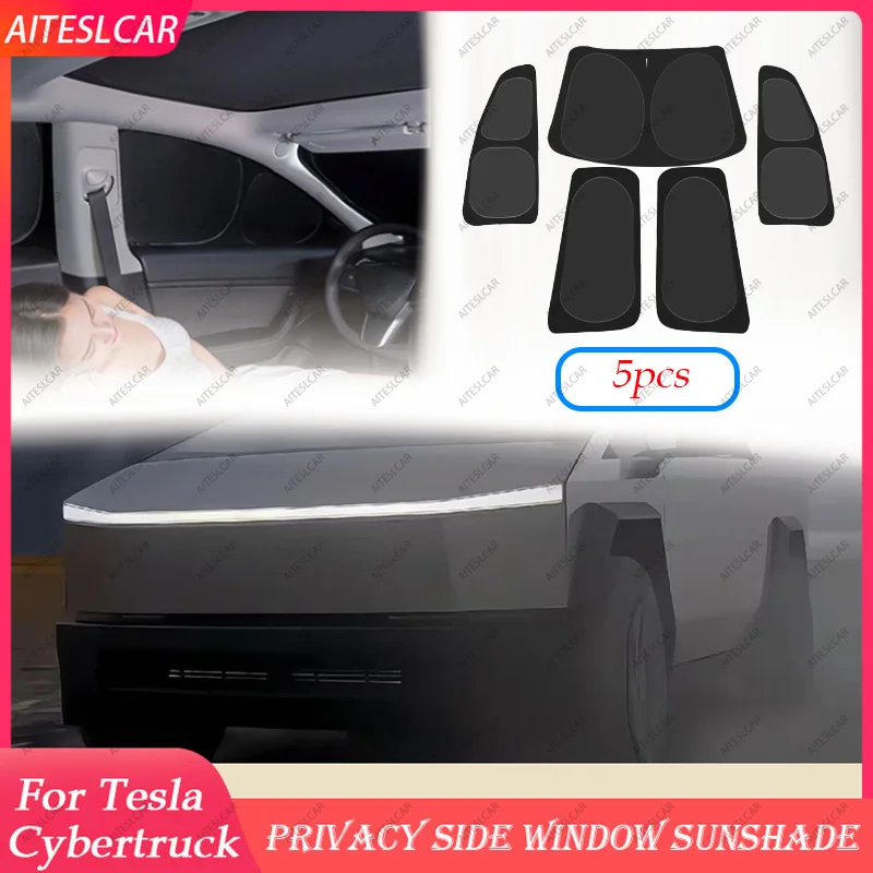 

AITESLCAR For Tesla Cybertruck Privacy Sun Shade Custom-Fit Side Window Sunroof Sunshade Blind Shading for Camping Rest