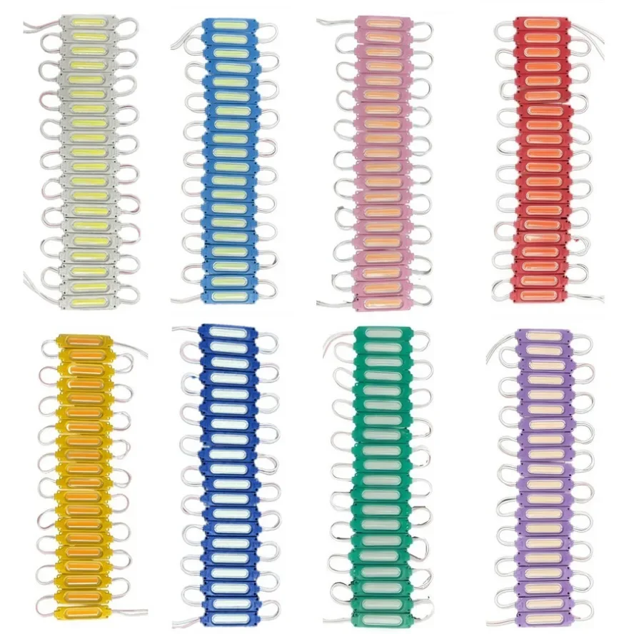 الجملة 10 قطعة/الوحدة 12 فولت COB LED وحدات ، IP65 إضاءة خلفية مقاومة للماء لمتجر راية/علامة ، متعدد الألوان وديكور عيد الميلاد الأبيض الدافئ