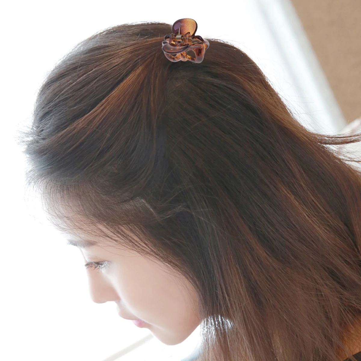 

12pcs Bowknot Dish Mini Dish Clips Claw Clips Mini Claw Hair Clamps Non-Slip Hair Styling Tool Coffee