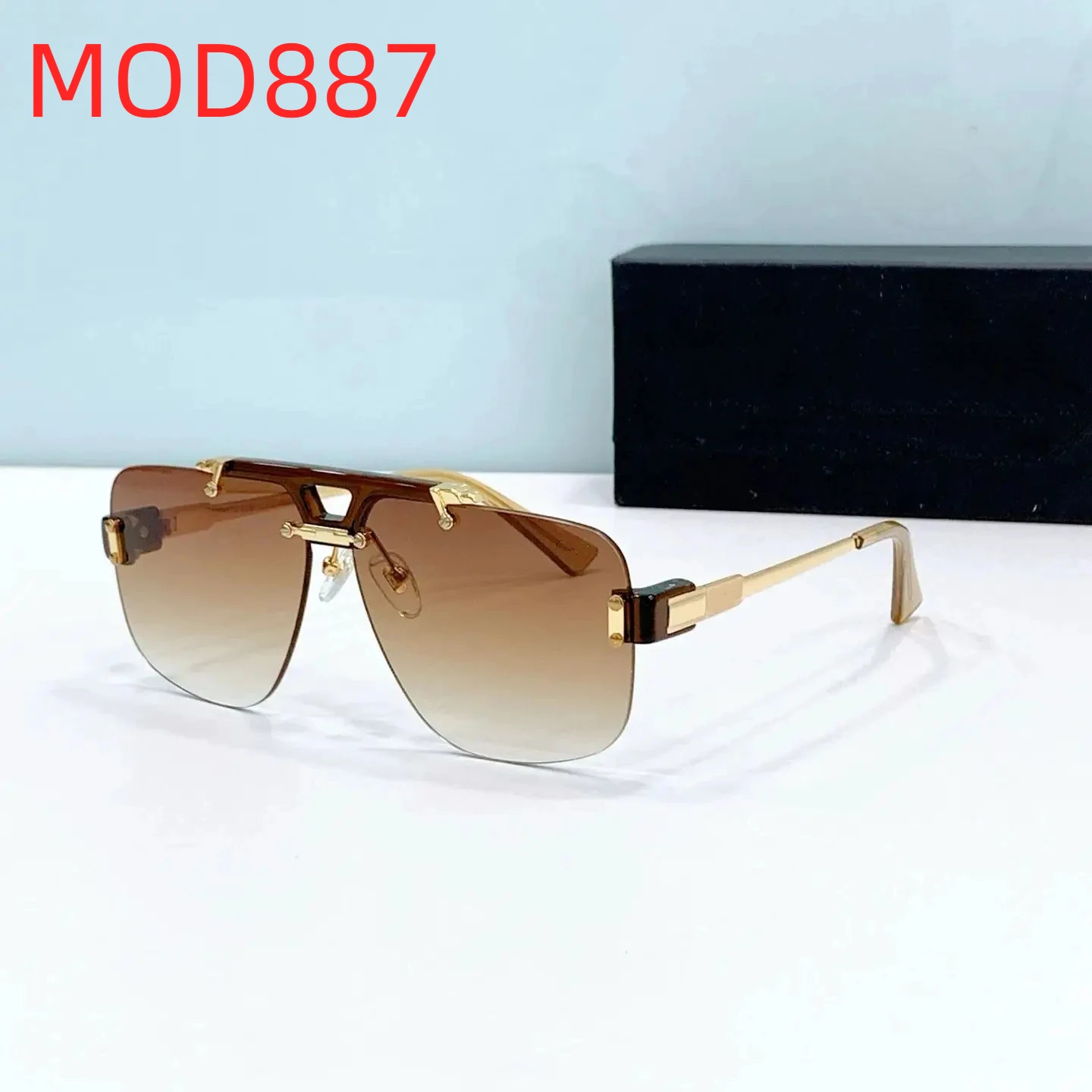 

New Arrival MOD887 Popular Leisure Business UV400 Boundless Men Eyewear Luxury Retro Classic Gold Alloy Frame Women Sunglasses