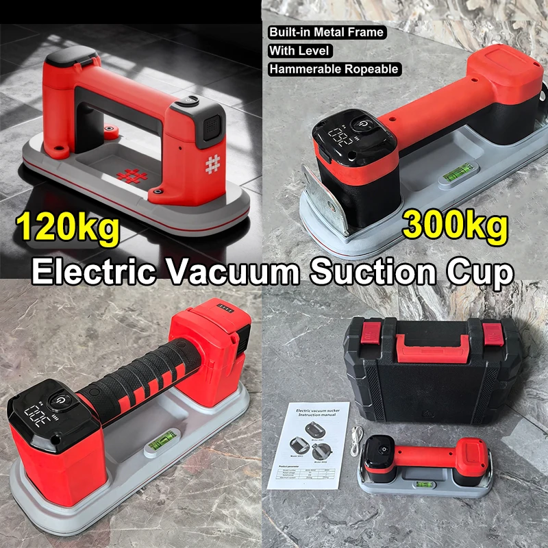 300KG Automatischer smarter elektrischer Vakuum-Saugnapf, industrielle Hochleistungs-Handpumpe für Glas und Fliesen, 4000mAh Box