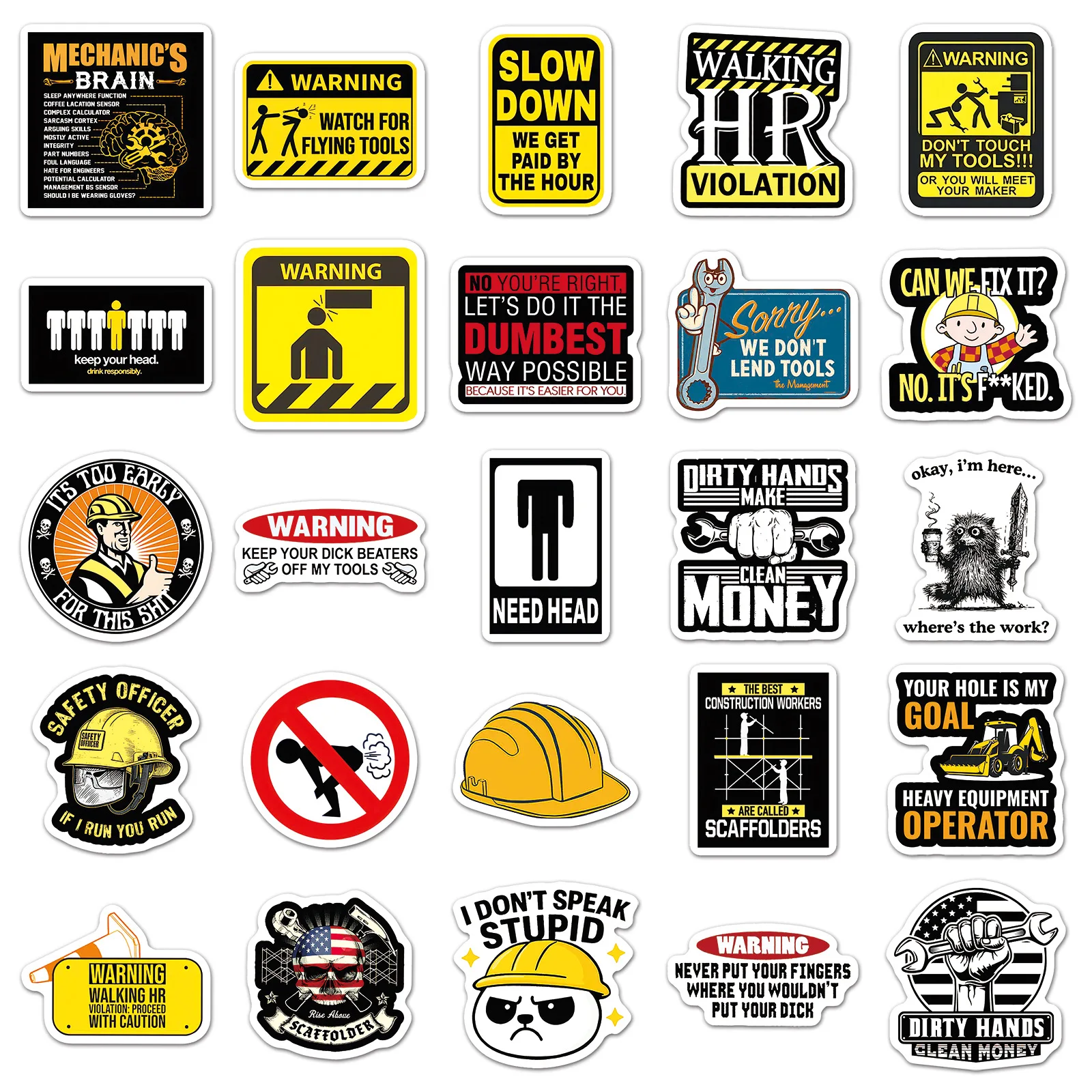 50PCS Cartoon Sicherheit Hut Slogan Aufkleber Graffiti Wasserdicht Aufkleber Personalisierte DIY Dekorative Schreibwaren Helm Gepäck Aufkleber