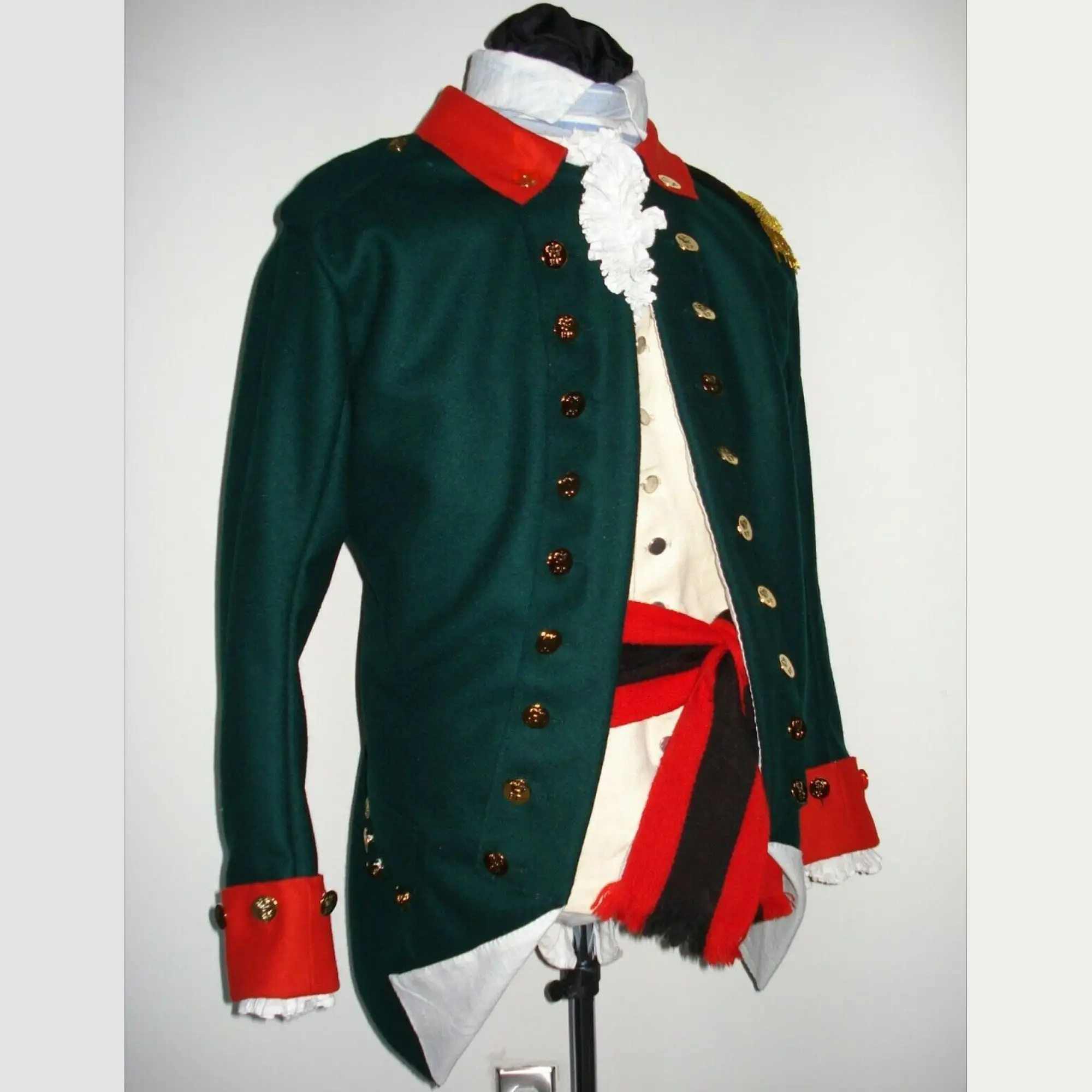 

Men's Steampunk admiral Uniform costume Military Green uniform hussar suit lancer officer outfits halloween retro military coat