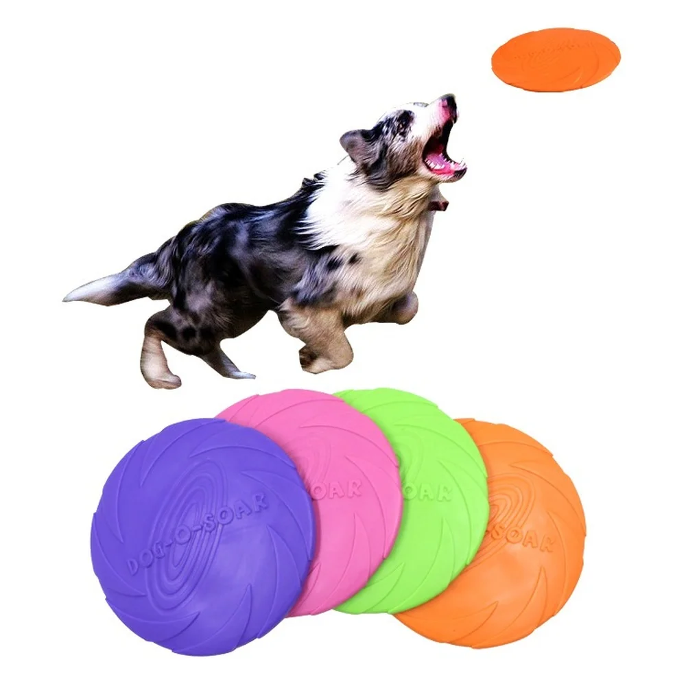 2022 OutDoor Pet Toys New Large Dog Flying Discs Trainning Puppy Toy Rubber Fetch Flying Disc 15cm 18cm 22cm