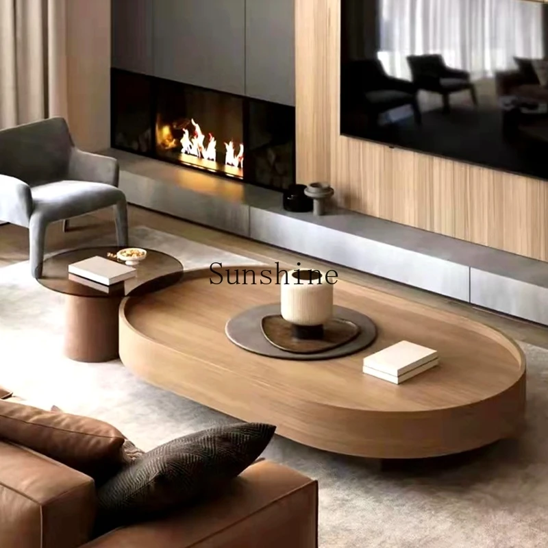 

Italian-style quiet size apartment simple modern oval coffee table
