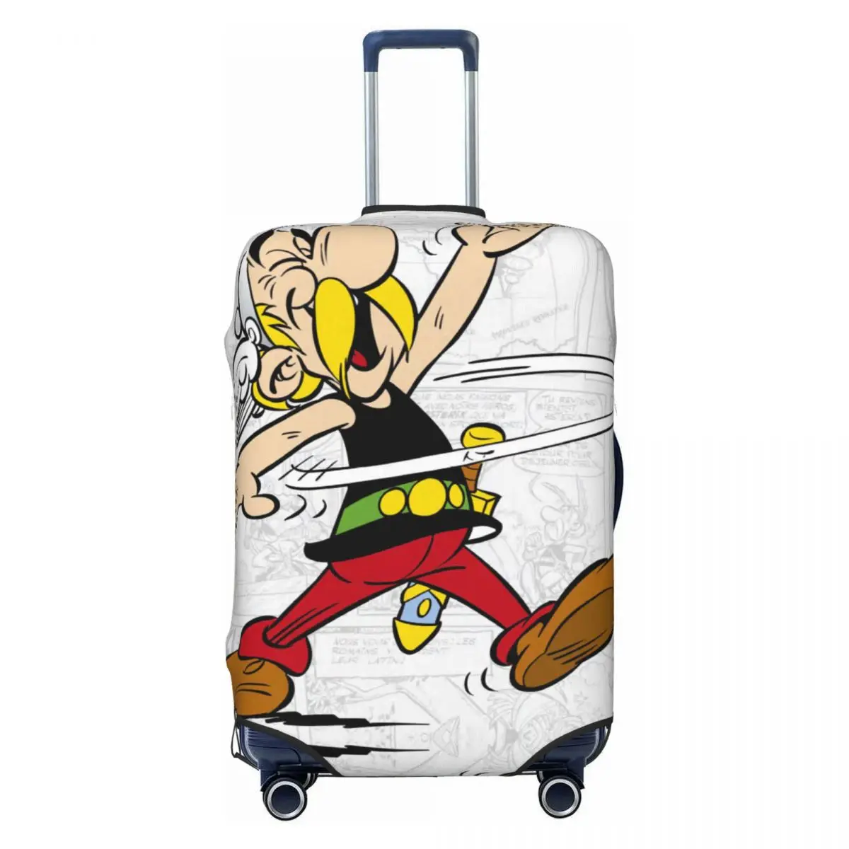 

Пользовательский чехол для багажа Астерикс и Обеликс, эластичный защитный чехол для дорожного чемодана с французским комиксами, подходит для 18-32 дюймов