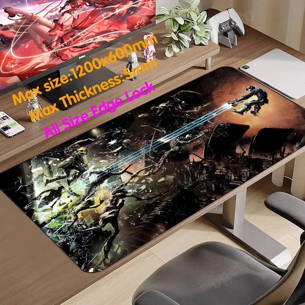 D_dead S_space Mouse Pad 1200x600 Mouse Pad 5mm Thicking Super Big Large Desk Mat All Size Edgelock Rubber Computer Kawaii  Mat