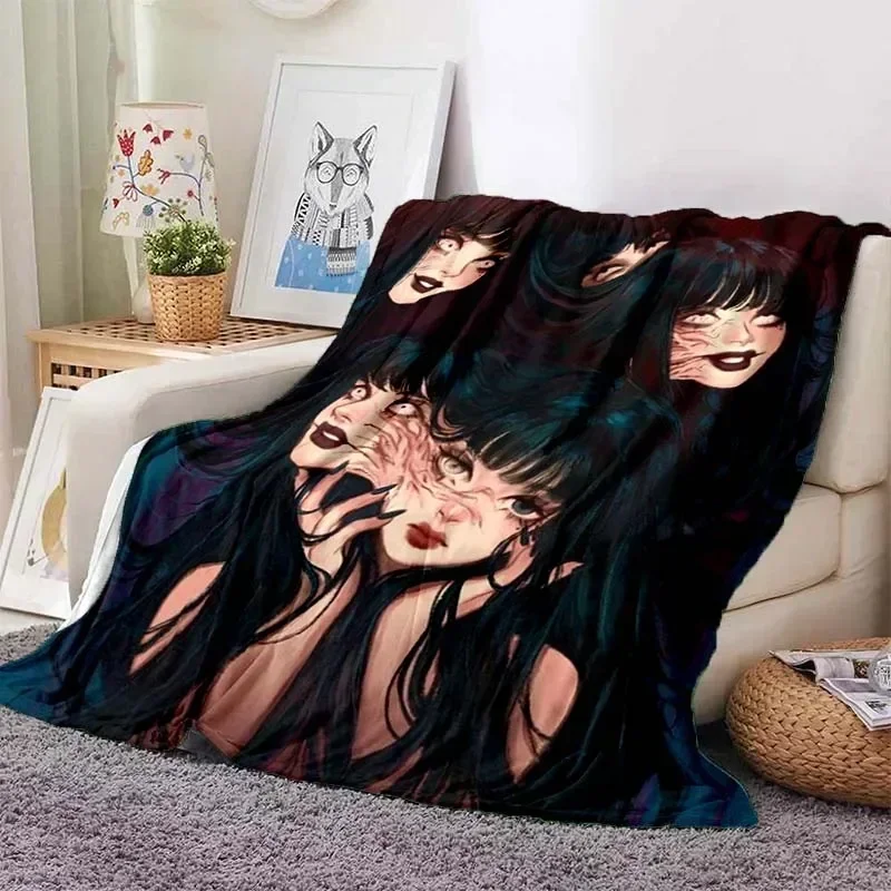

Junji Ito Tomie Kawakami Ghost Soft Plush Flannel Throw Blanket for Living Room Bedroom Bed Sofa Picnic Cover D