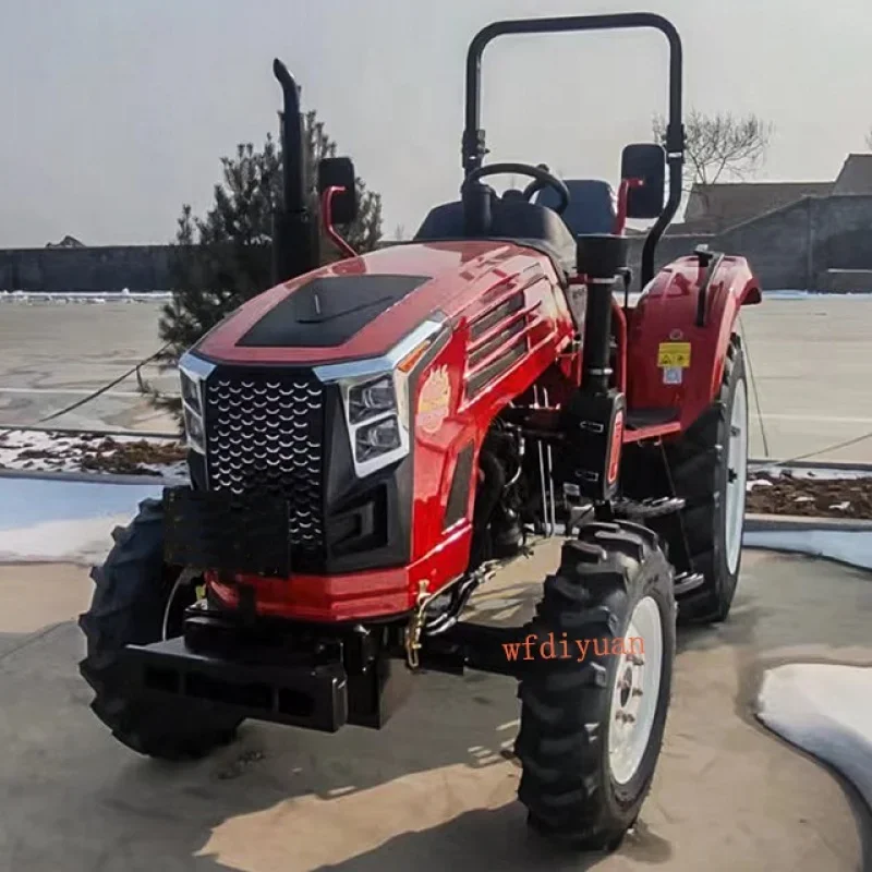 Cheap：New product high effciency 4wd 35to70hp mini tractor with front end loader and backhoe cheap price for sale