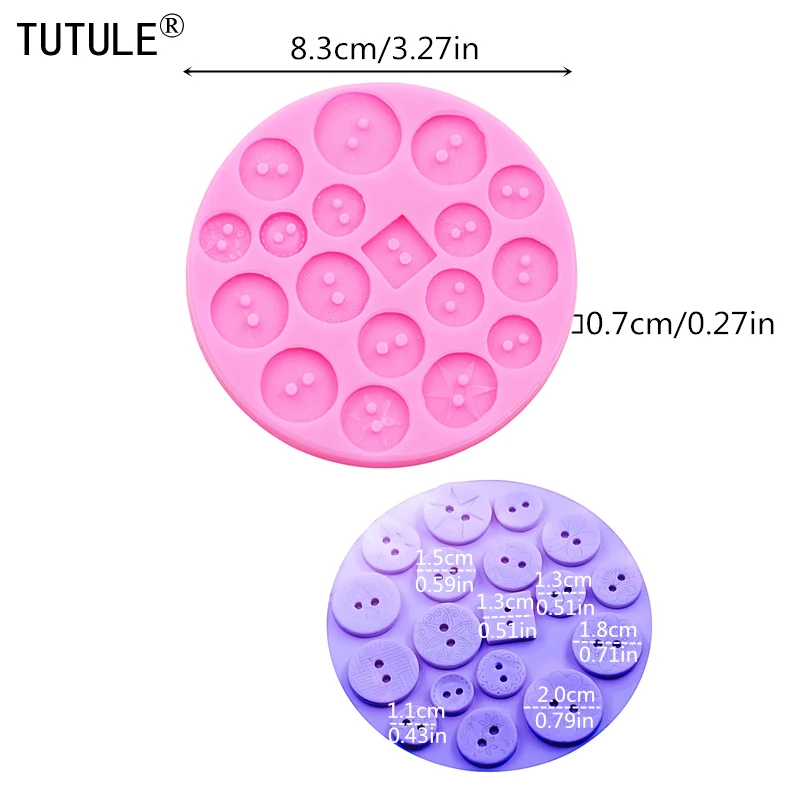 Button pattern button children handmade cardigan buckle accessories silicone mold DIY Clay Epoxy Resin Accessories Silicone Mold