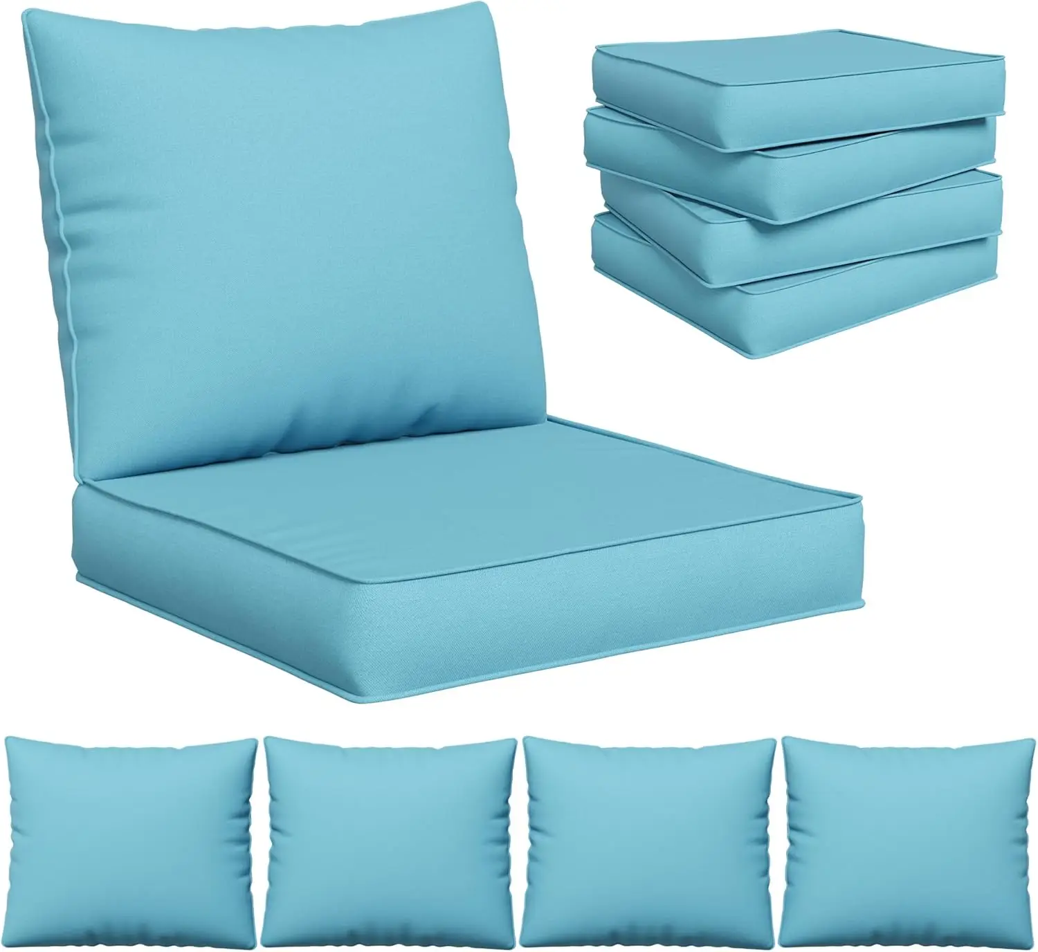 

Уличные подушки для садовой мебели, подушки для сидений, подходящие для 4-местных секционных комплектов для отдыха на открытом воздухе, сменные подушки для диванов