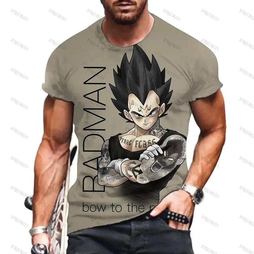 Camiseta de Dragon Ball para hombre, camisa de manga corta de Anime, secado rápido, transpirable, Media motocicleta, Verano