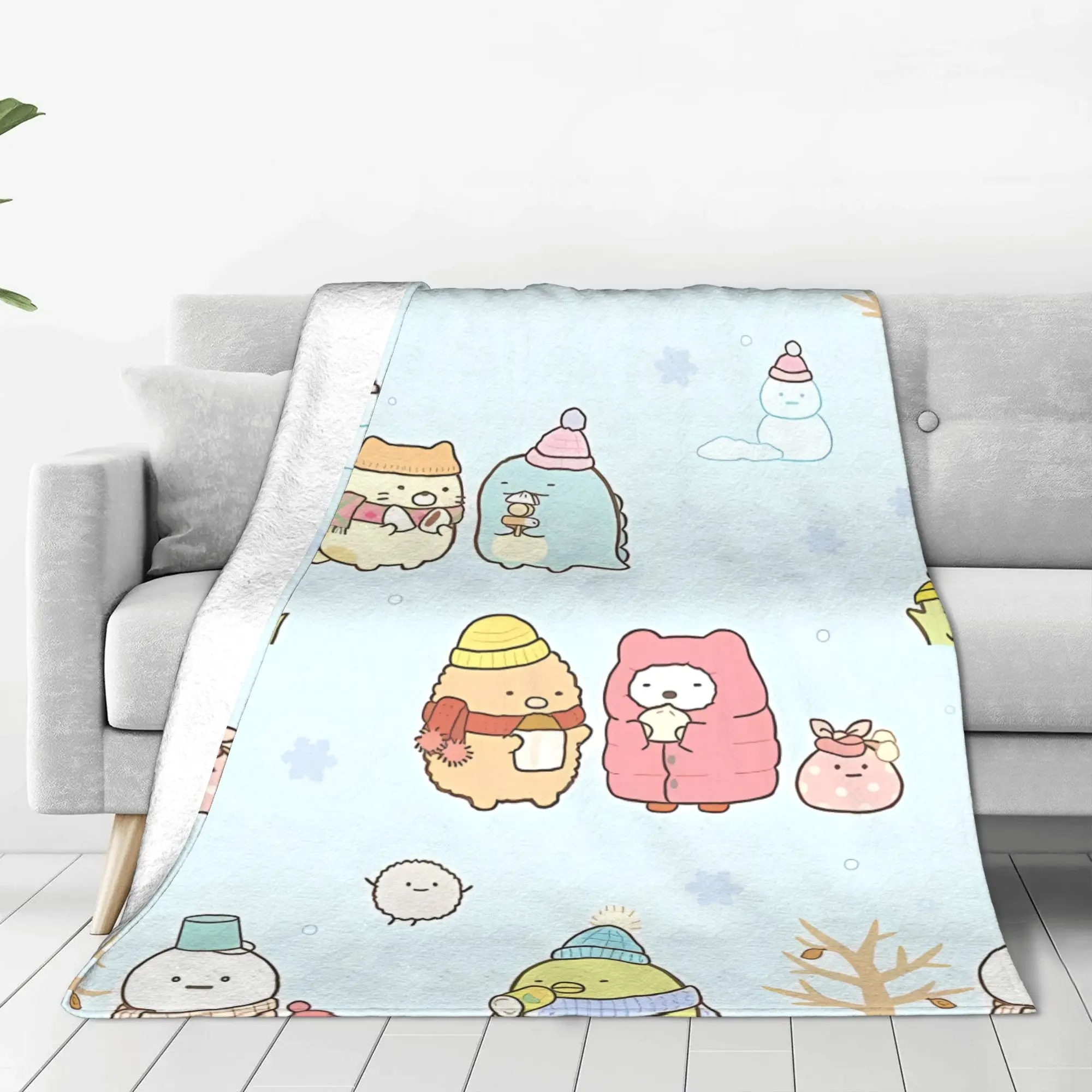 1PC Home Cute Room Decor Kawaii Winter Blanket Throw Blanket Sumikko Gurashi Novelty Warm Blanket All Season