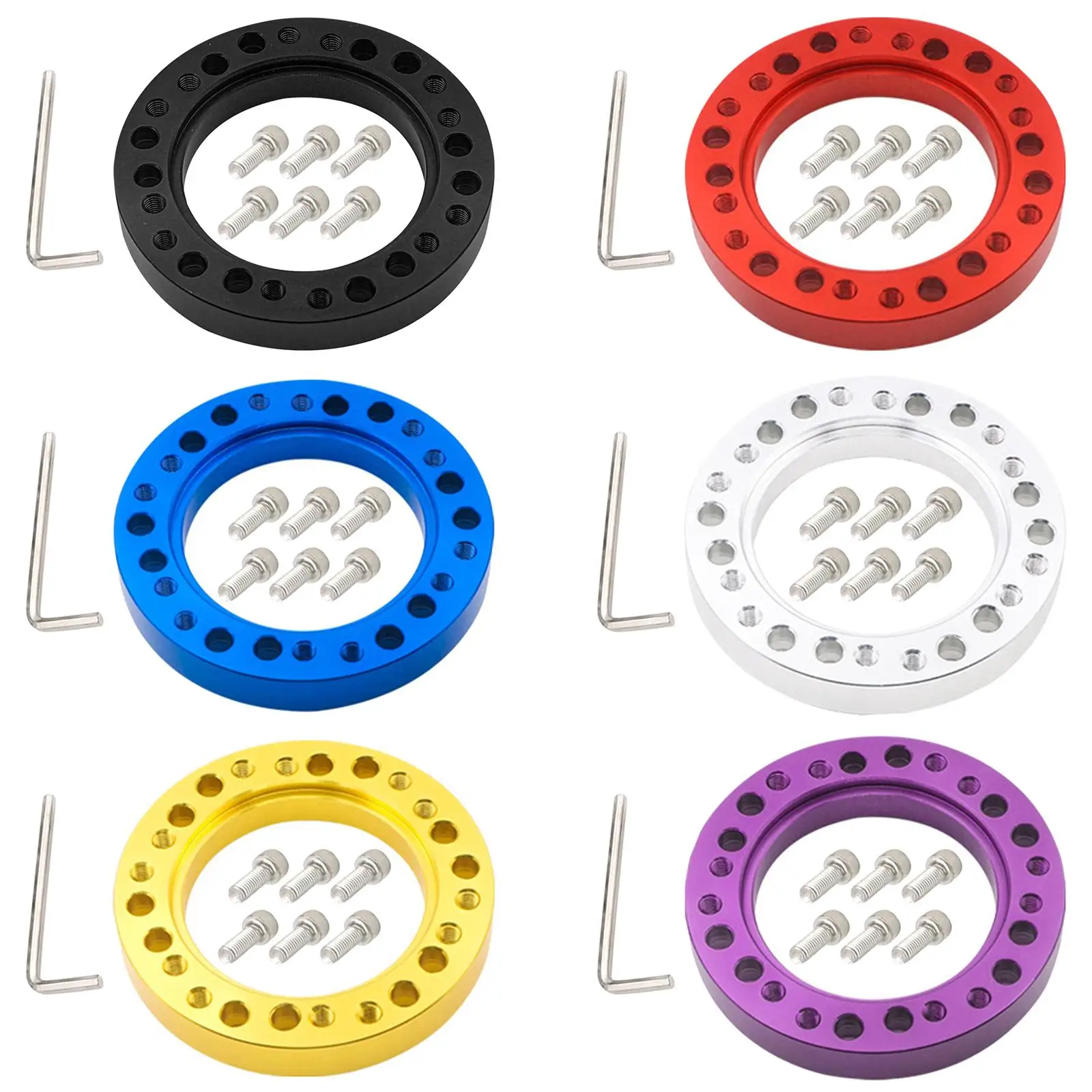 Steering Wheel Hub Adapter Spacer Pad W/ Six Screws Aluminum Car Parts Wheels