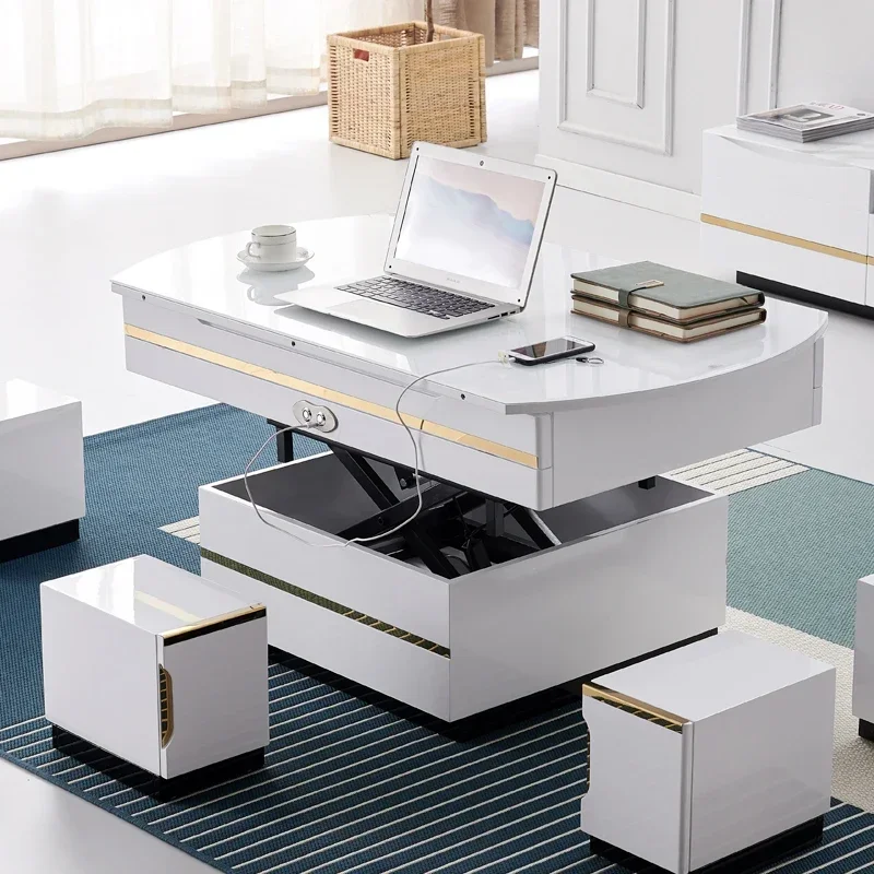 

Электрический многофункциональный складной журнальный столик для гостиной, подъемный и нижний минималистичный прямоугольный обеденный стол Mesas centro