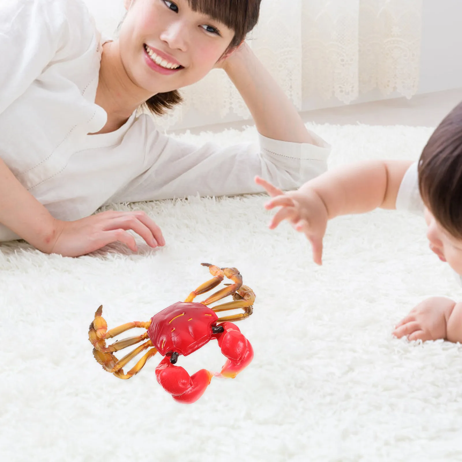 

Реалистичная пластиковая фигурка краба для аквариума, террариума, дома, офиса, учебный реквизит, креативный игровой набор, имитация морского животного