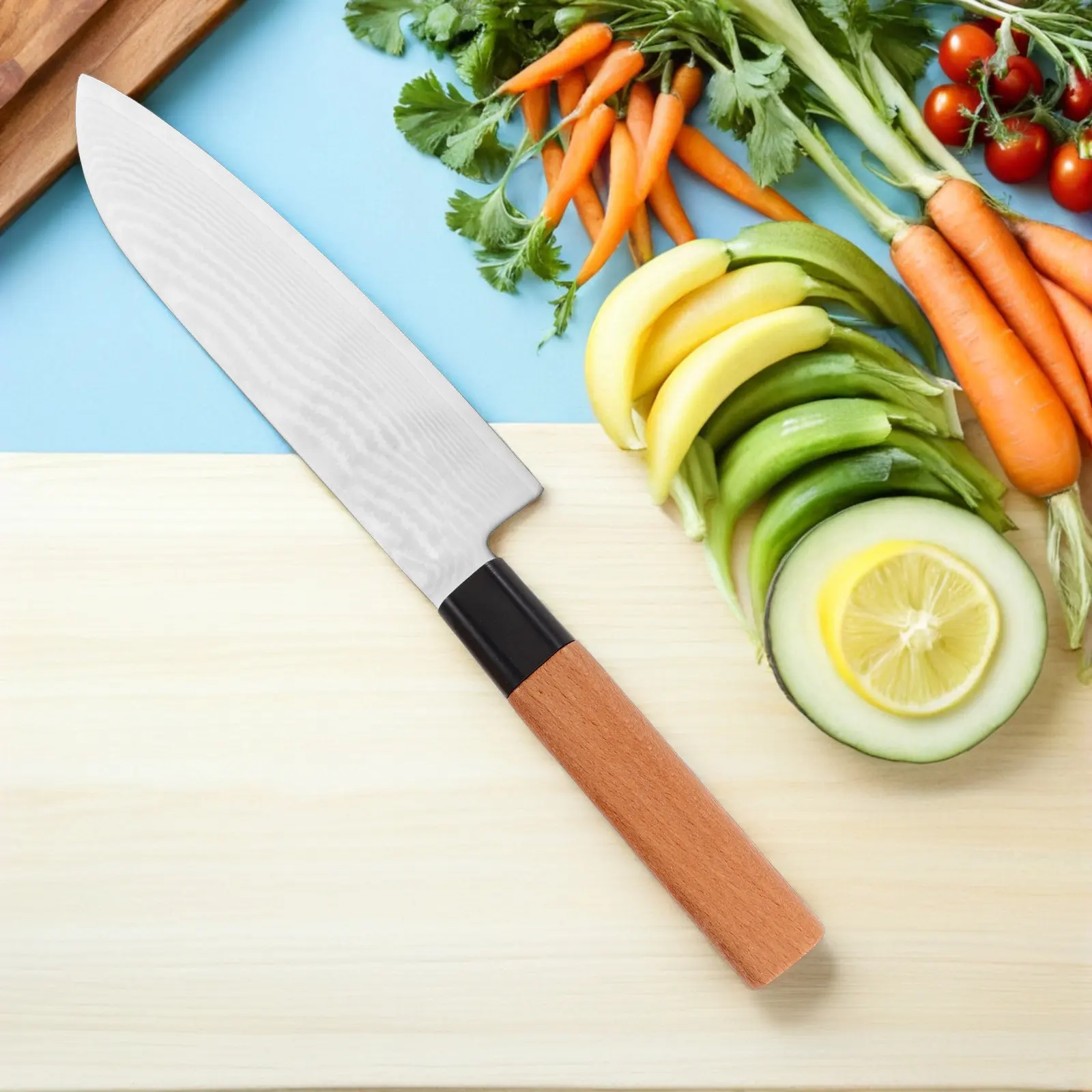 4Pcs Wooden Replacement Handles for Japanese Chef Knife Sashimi Sushi Nakiri Cutter Handle DIY Knife Restoration Kit