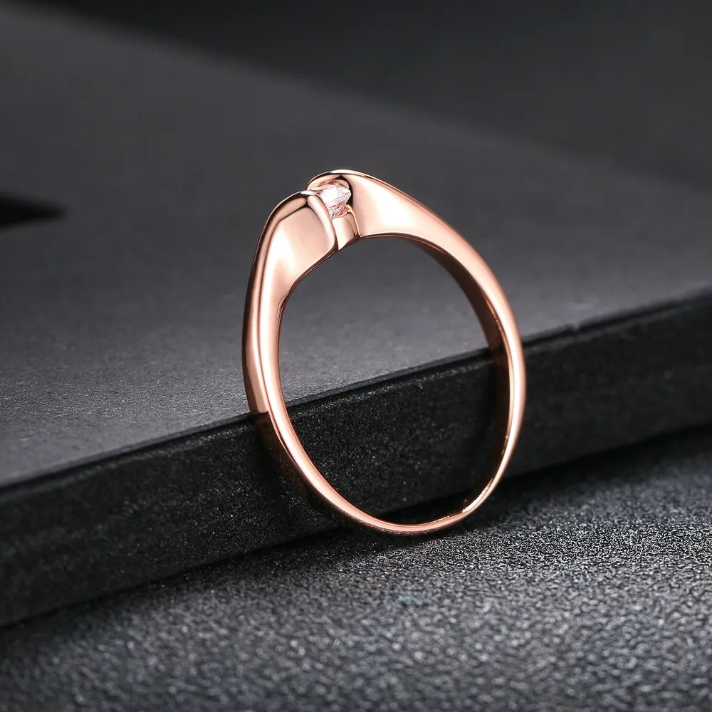 Austrian Cubic Zirconia Engagement/Wedding Finger Rings For Women Rose Gold Color Fashion Brand Jewelry For Women DWR239