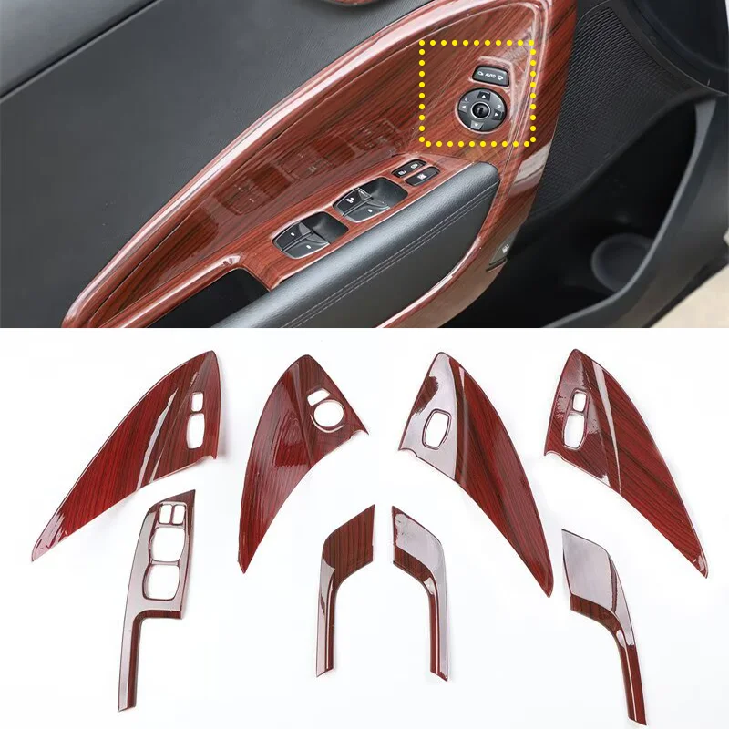 LHD Inside Door Handle Window Switch Cover Trim High Low Version For Hyundai Santa Fe DM 2013-2018 Interior Door Handle Trim