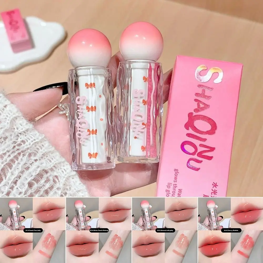 Water Light Transparent Lip Gloss Long Lasting Non-Fading Pink Mirror Glass Lipstick Non-Stick Cup Waterproof